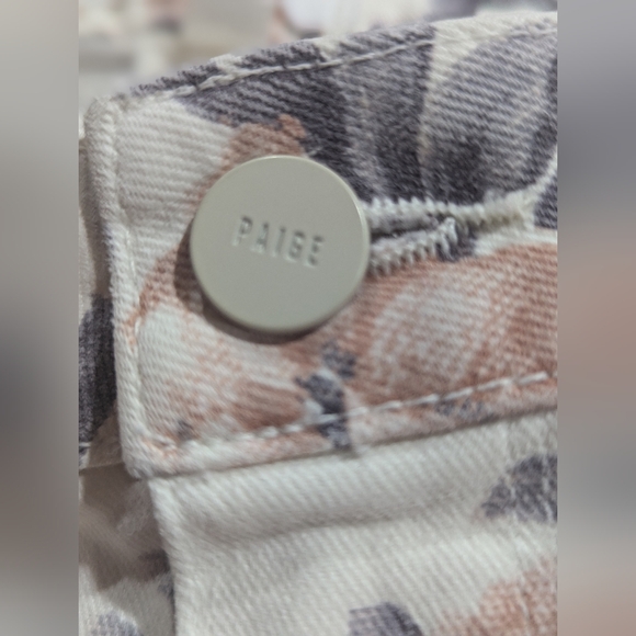 Paige Colette Crop Flare Fray Hem Jeans Desert Wildflower Floral Pattern Sz 30 - Picture 10 of 14